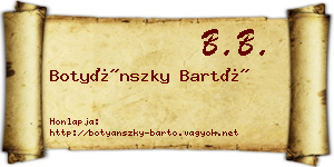 Botyánszky Bartó névjegykártya